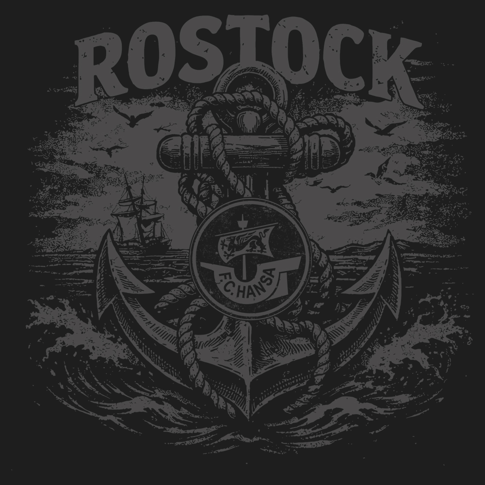 T-Shirt Ankerplatz Rostock schwarz