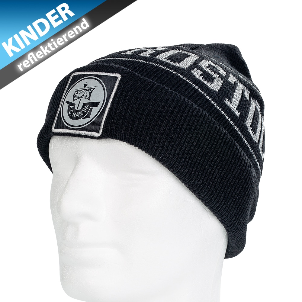 Beanie Reflex schwarz Kind
