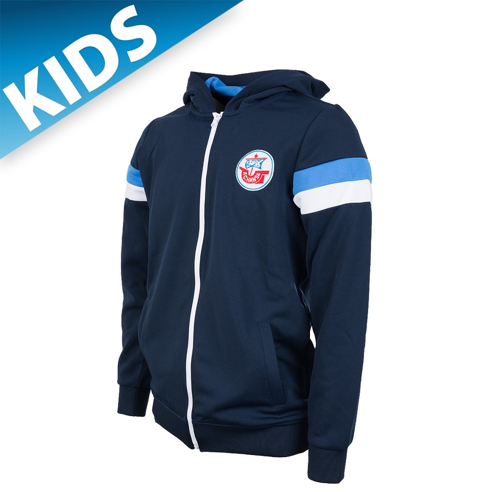 Premium-Retro-Trainingsjacke blau-weiß Kids