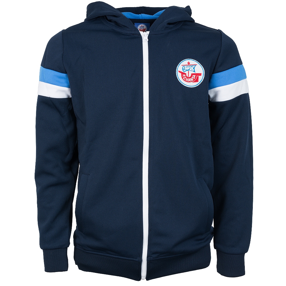 Premium-Retro-Trainingsjacke blau-weiß