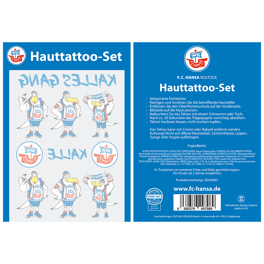 Hauttattoo-Set Kalles Gang