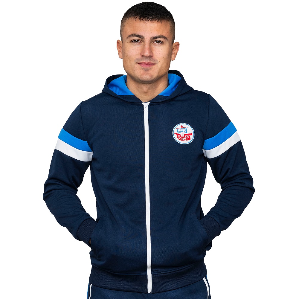 Premium-Retro-Trainingsjacke blau-weiß