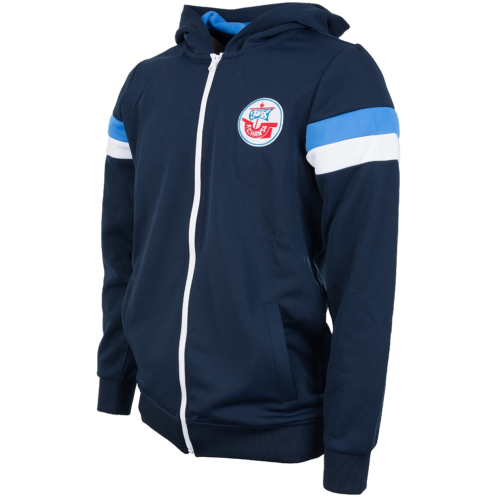 Premium-Retro-Trainingsjacke blau-weiß