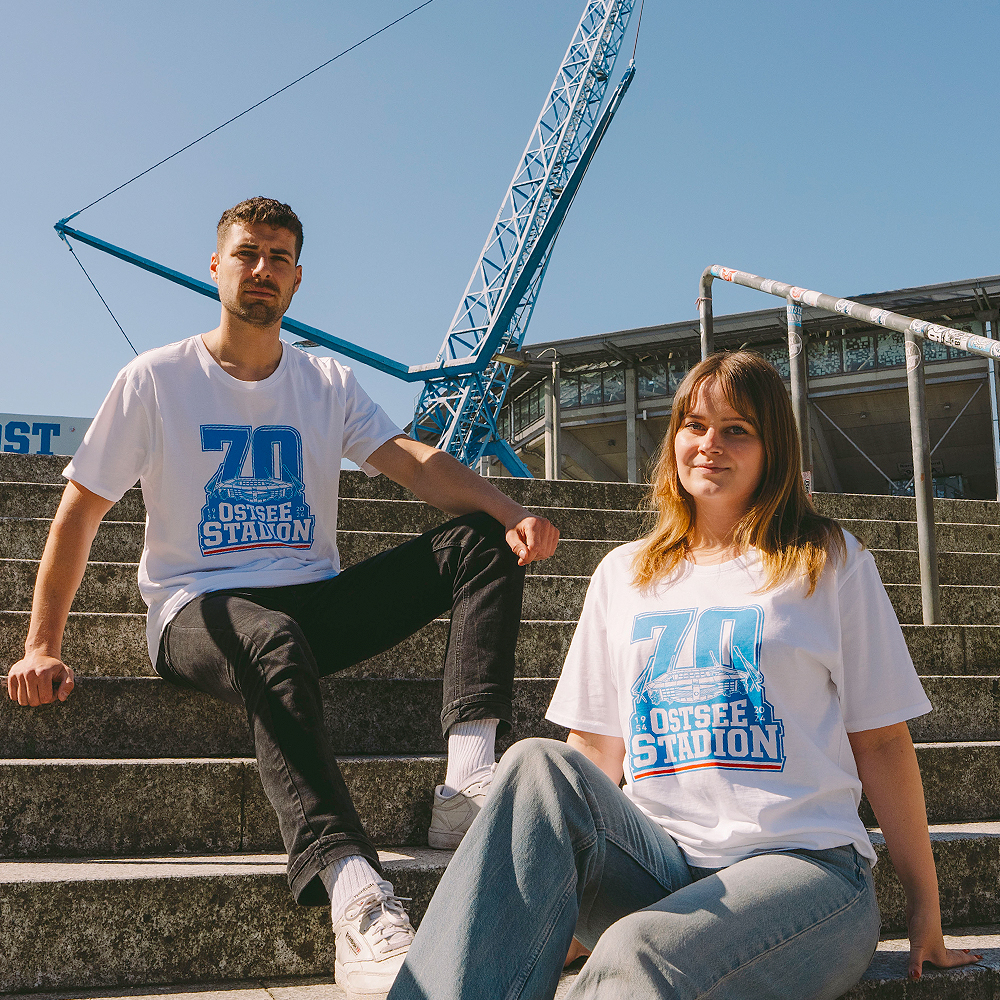 T-Shirt 70 Jahre Ostseestadion weiß