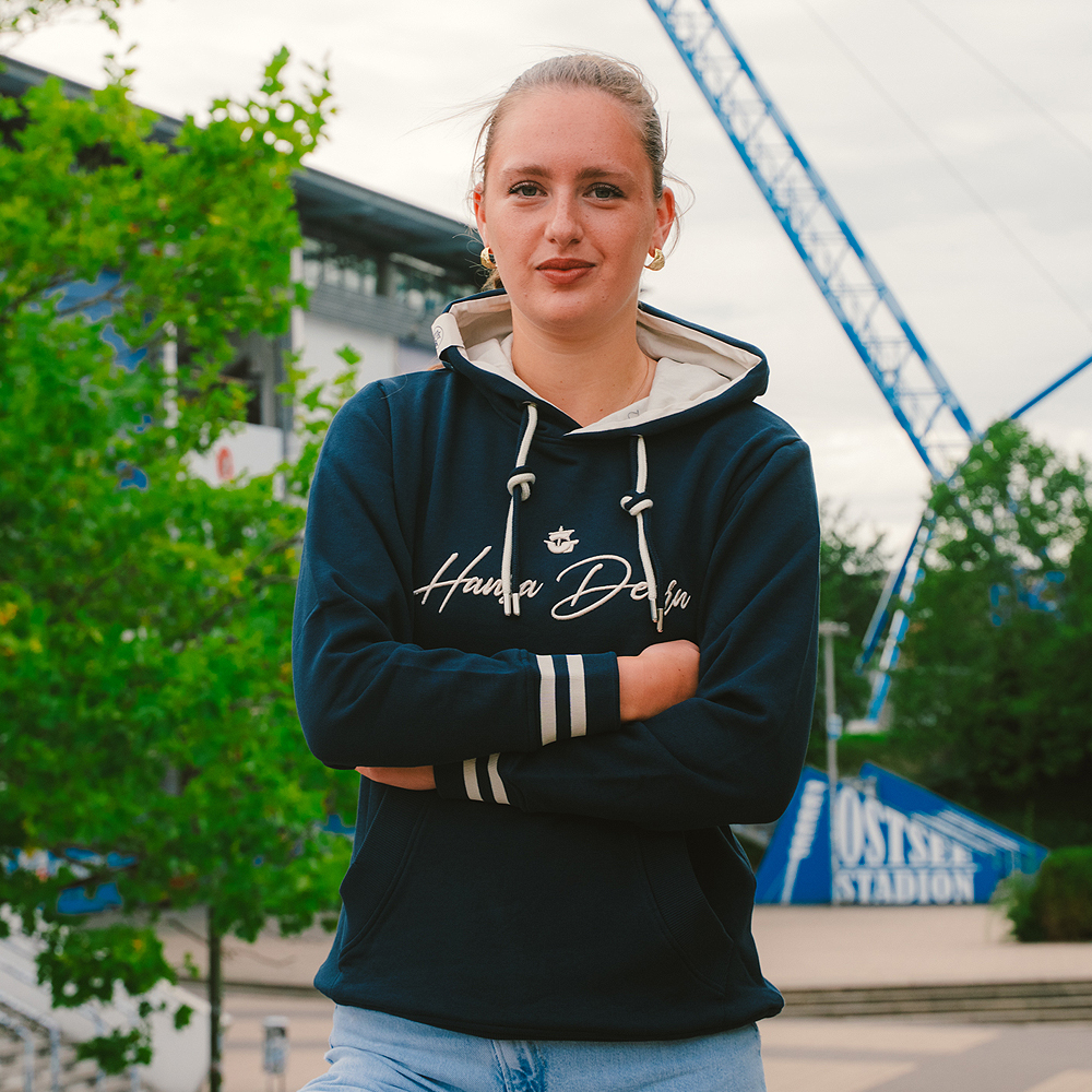 Premium-Damen-Hoodie Hansa Deern navy