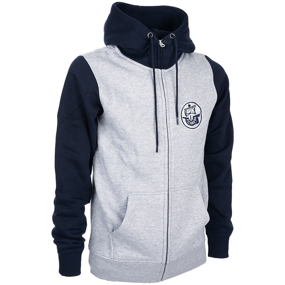 Prem. Kapuzen-Sweatjacke Rostock 1965 grau-navy