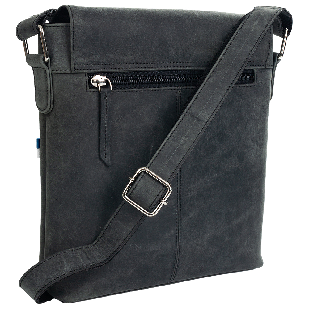 Umhängetasche Leder schwarz