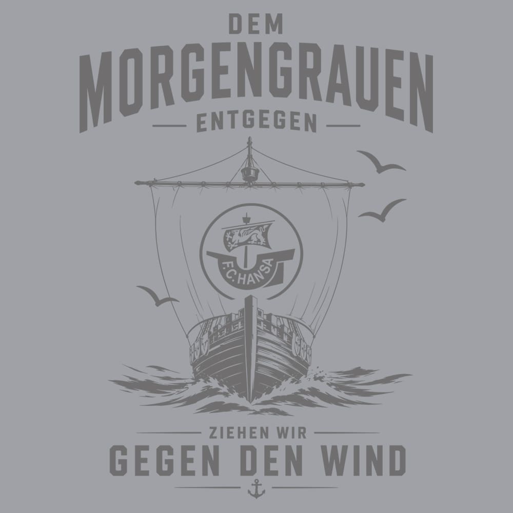 T-Shirt Gegen den Wind grau