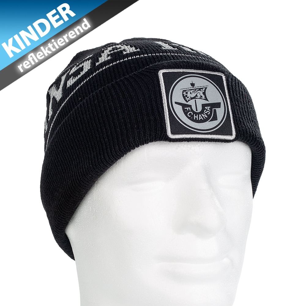 Beanie Reflex schwarz Kind