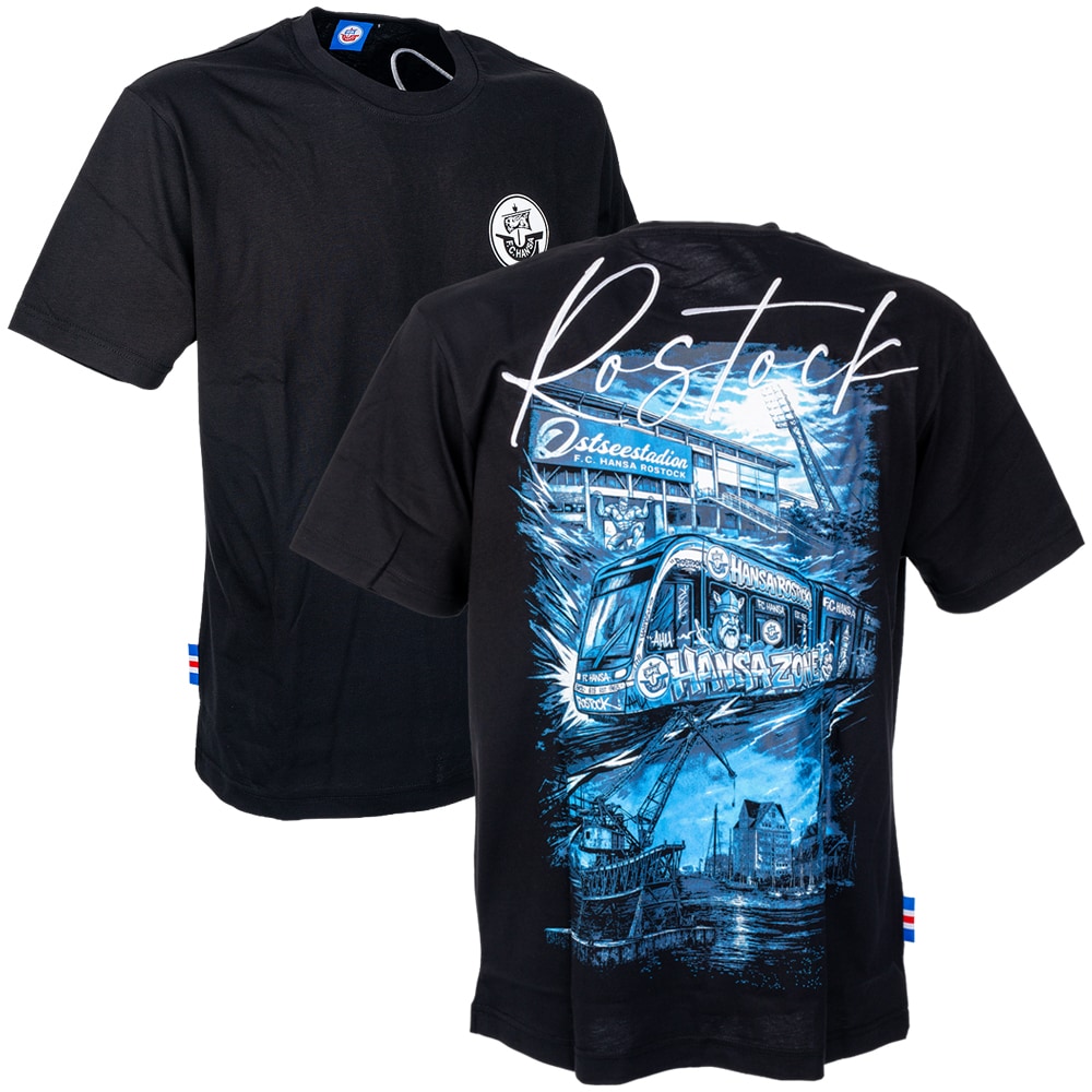 Premium-Shirt Hansazone Rostock schwarz
