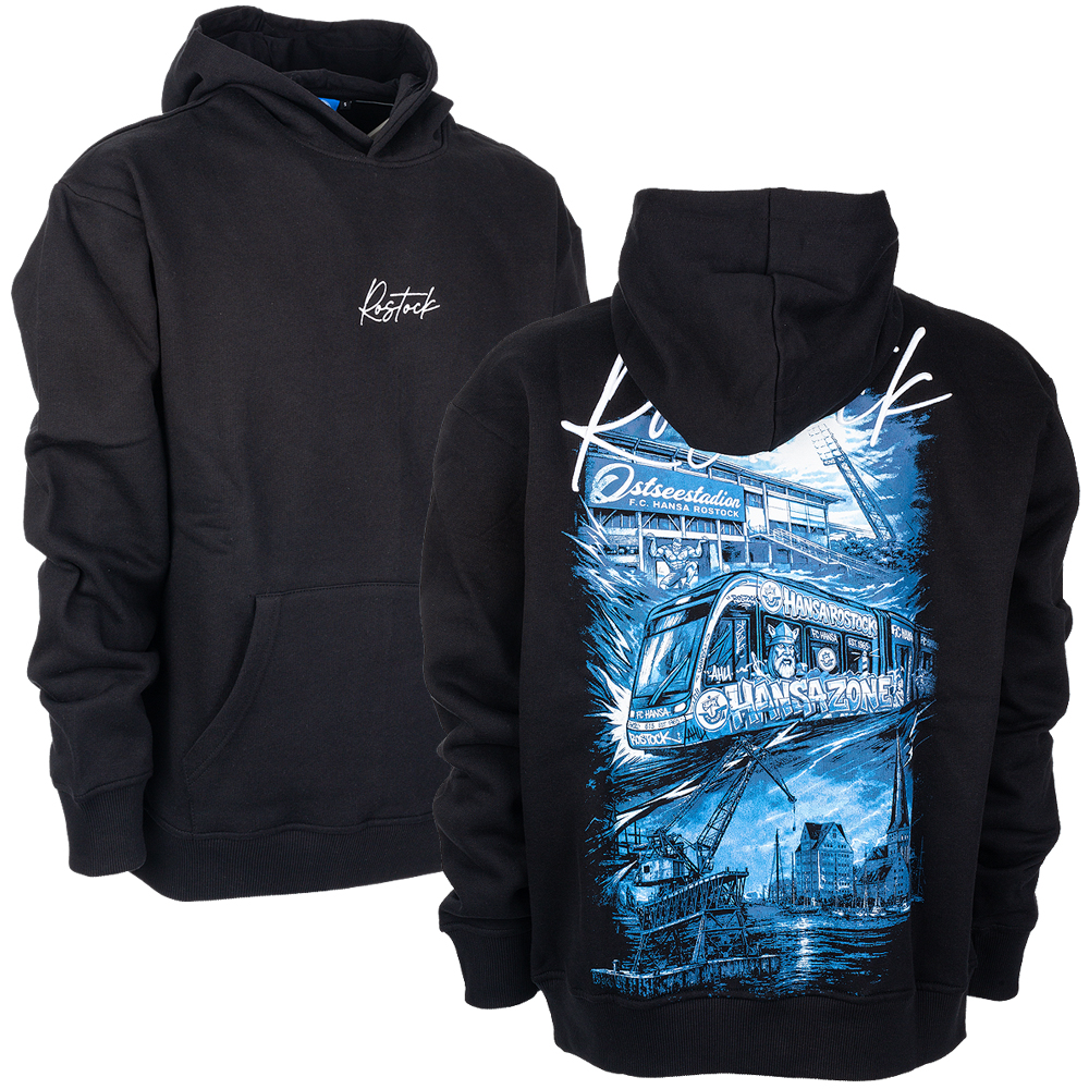 Premium-Hoodie Hansazone Rostock schwarz
