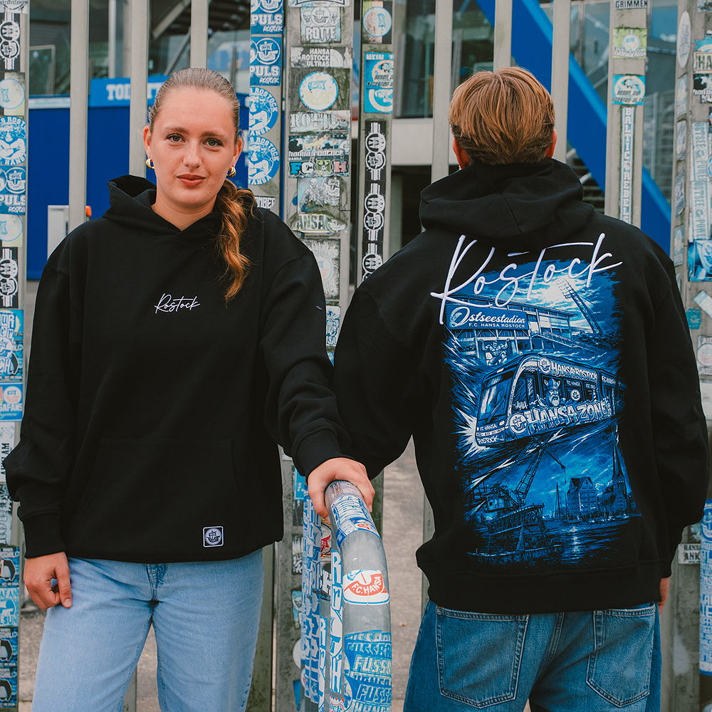 Premium-Hoodie Hansazone Rostock schwarz