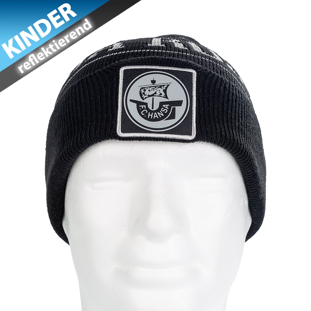 Beanie Reflex schwarz Kind