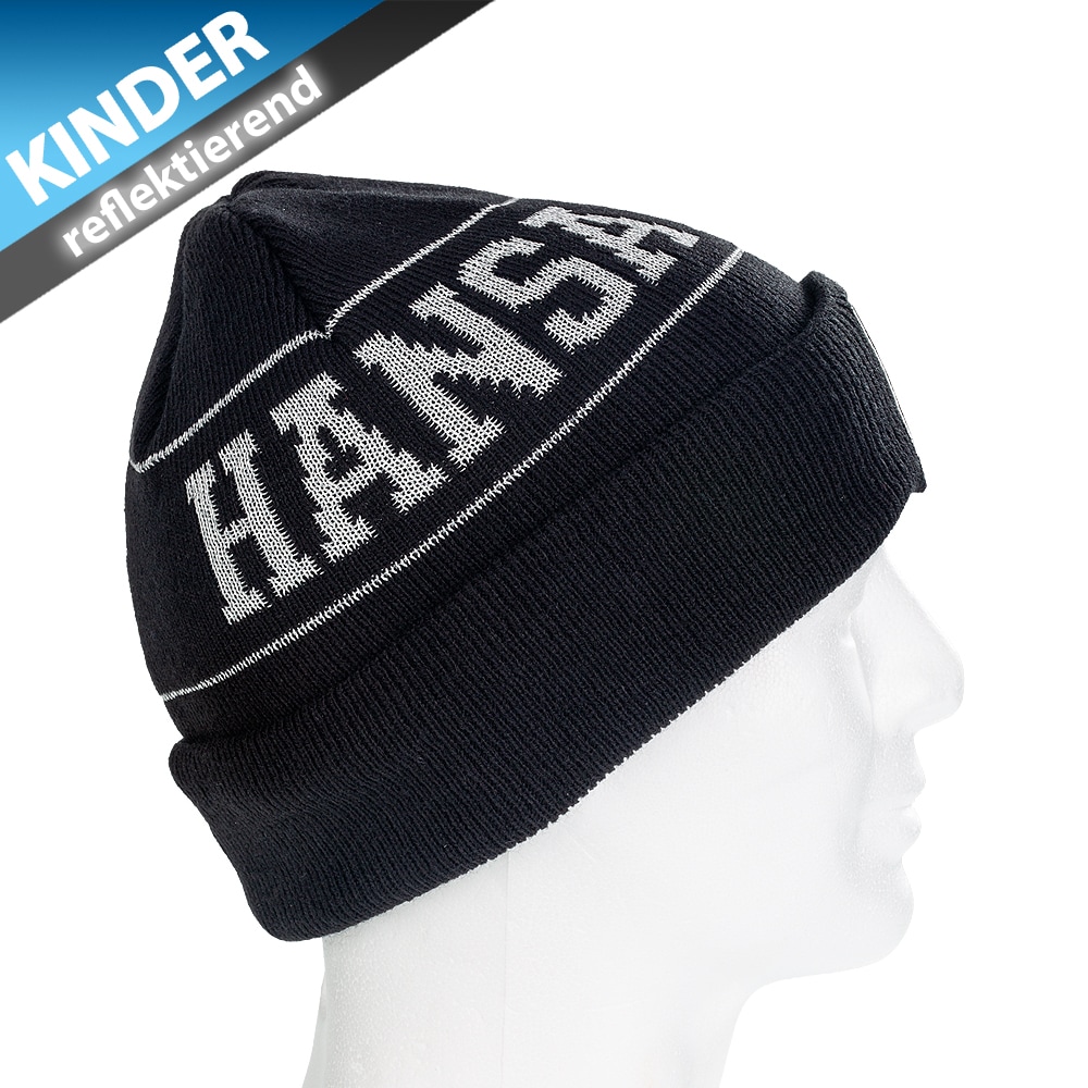 Beanie Reflex schwarz Kind