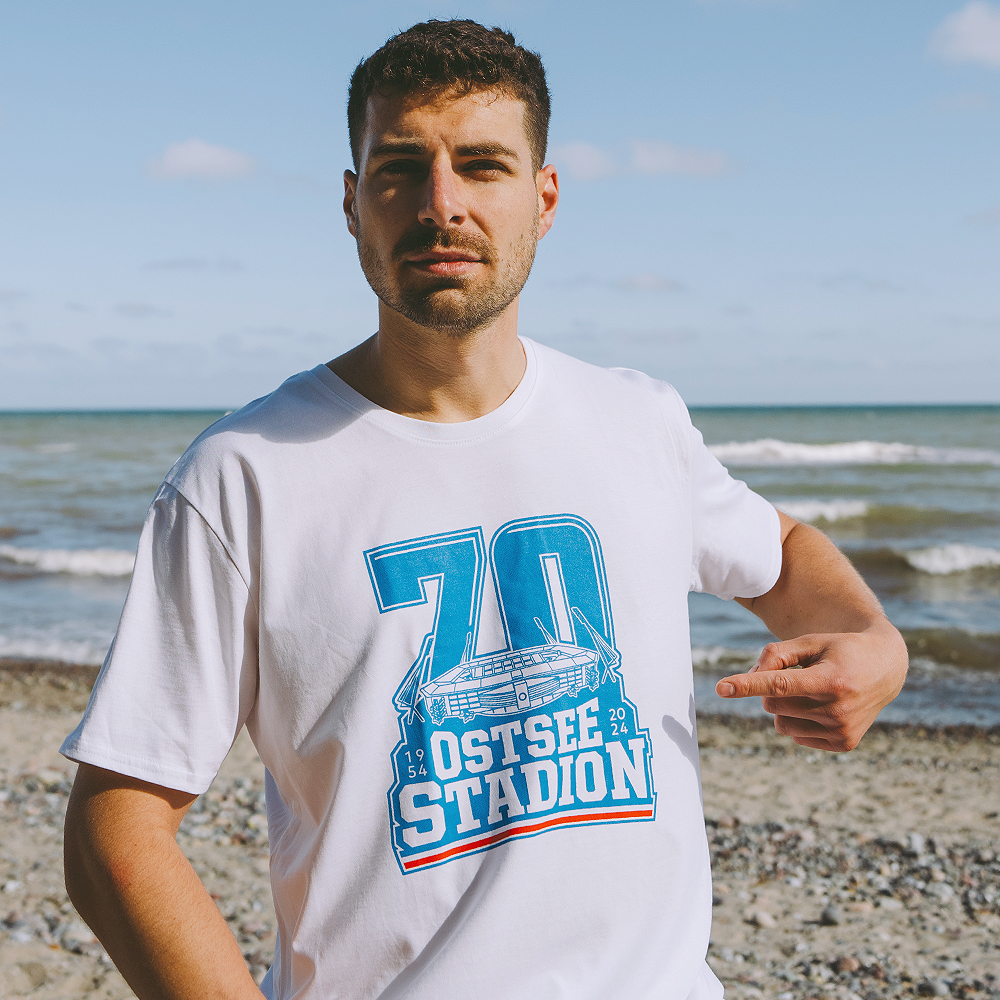 T-Shirt 70 Jahre Ostseestadion weiß