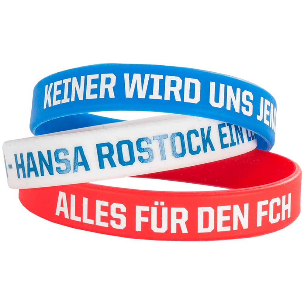 Silikonarmbänder 3er-Set (blau-weiß-rot)