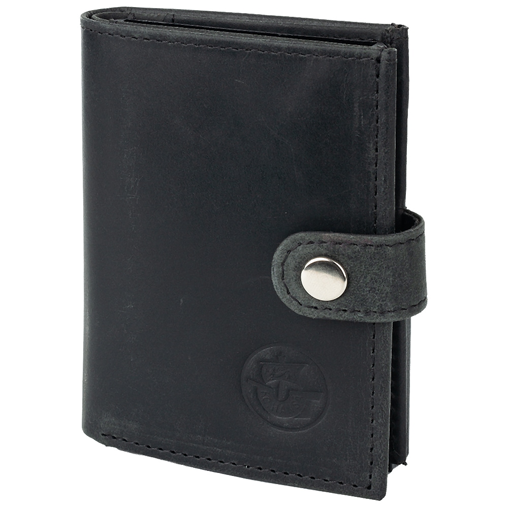 Flip-Wallet Leder schwarz