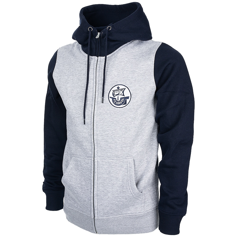 Prem. Kapuzen-Sweatjacke Rostock 1965 grau-navy