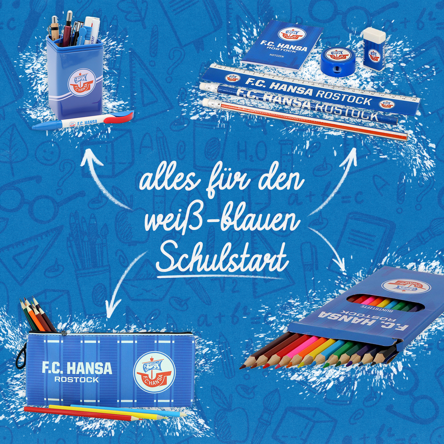 Einschulungspaket weiß-blau