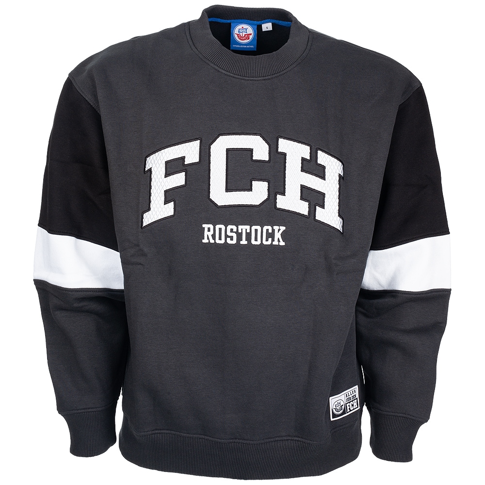 Prem. Sweater Sportstyle FCH Rostock charcoal (Relaxed Fit)