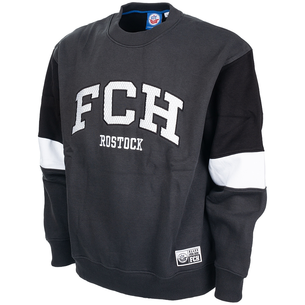 Prem. Sweater Sportstyle FCH Rostock charcoal (Relaxed Fit)
