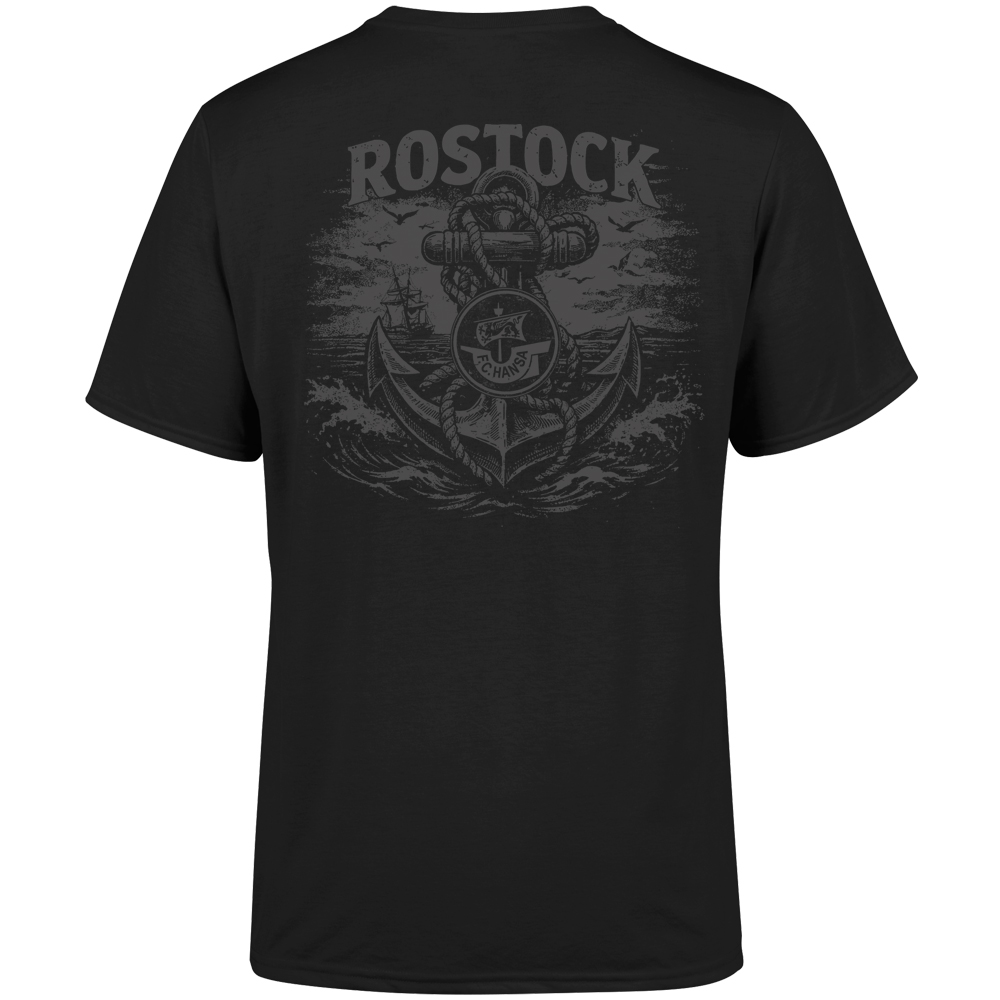 T-Shirt Ankerplatz Rostock schwarz