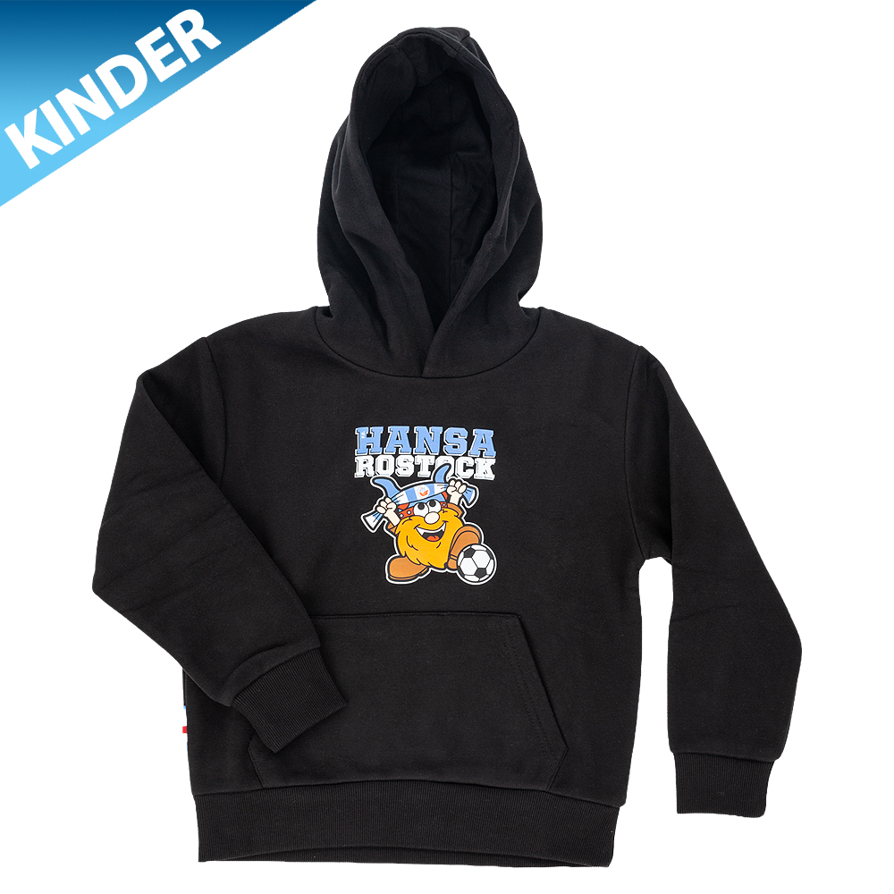 Premium-Kinder-Hoodie Wikinger Schal schwarz