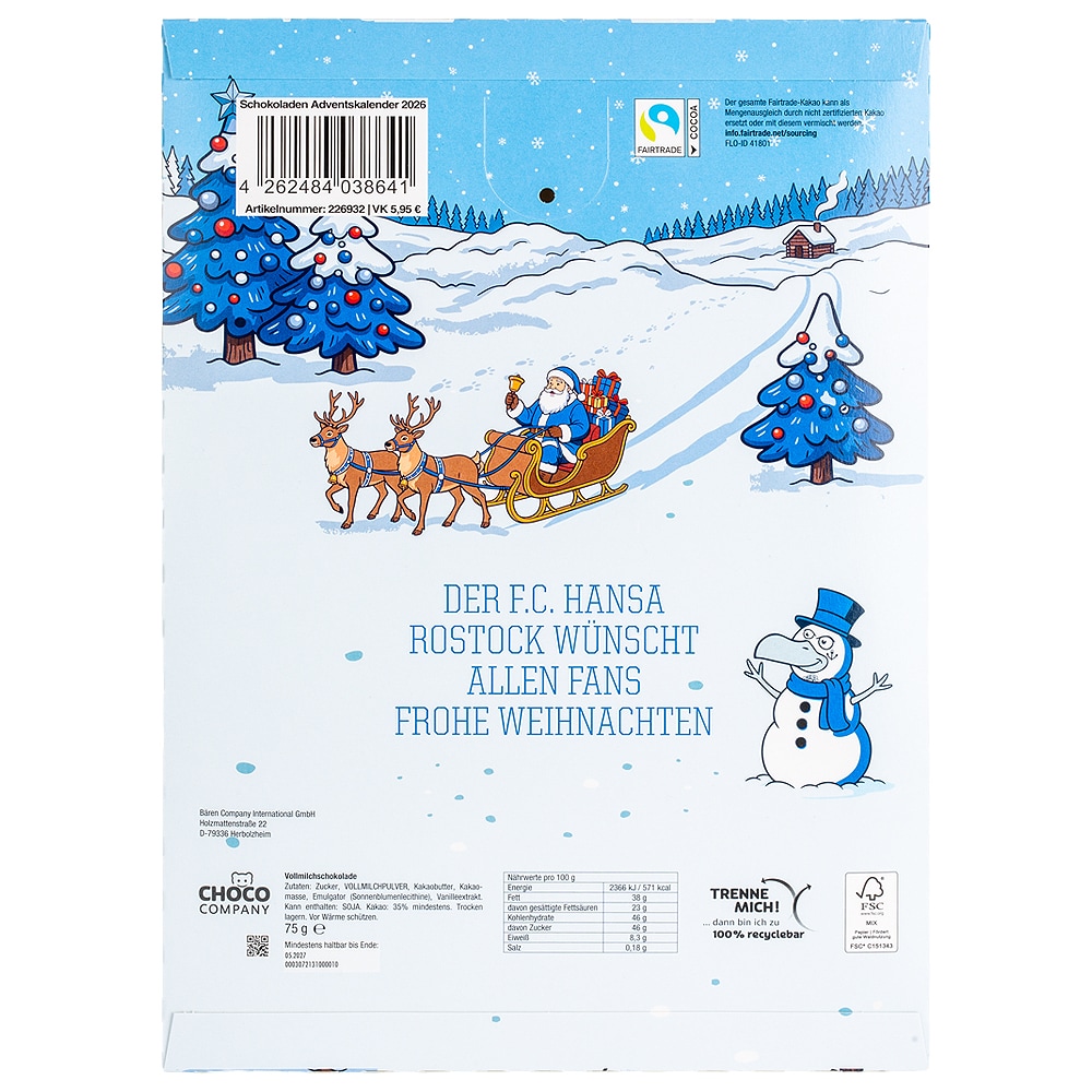 Schokoladen Adventskalender 2026