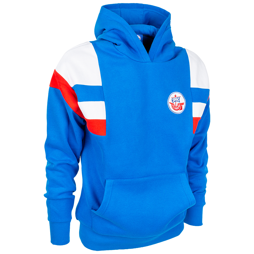 Retro-Hoodie blau-weiß-rot