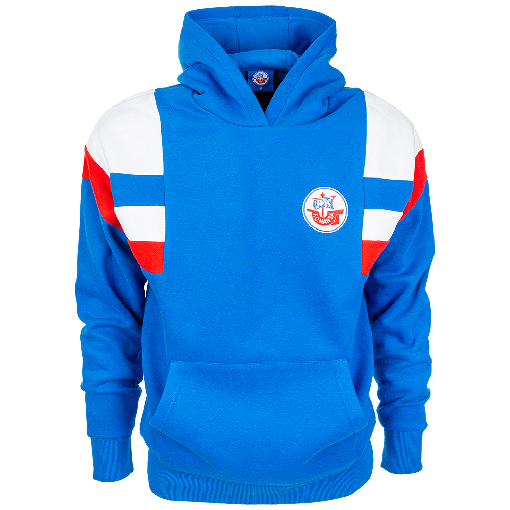 Retro-Hoodie blau-weiß-rot