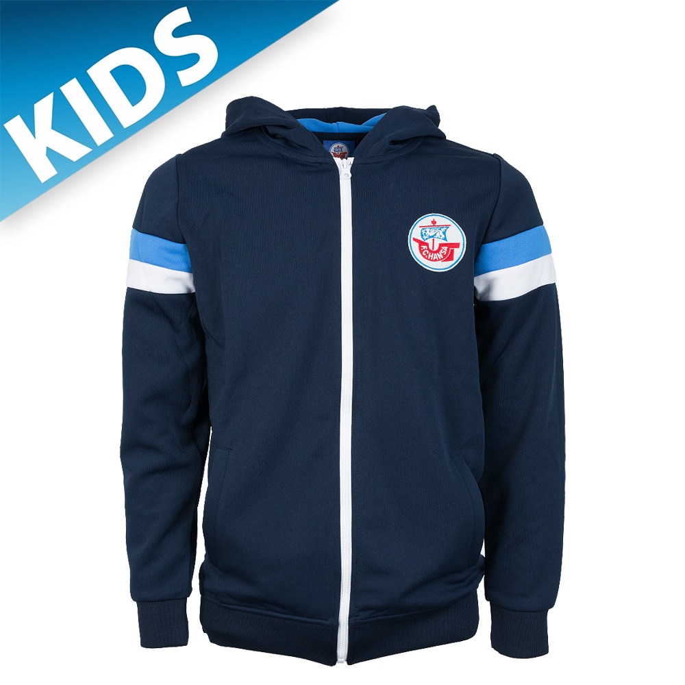 Premium-Retro-Trainingsjacke blau-weiß Kids