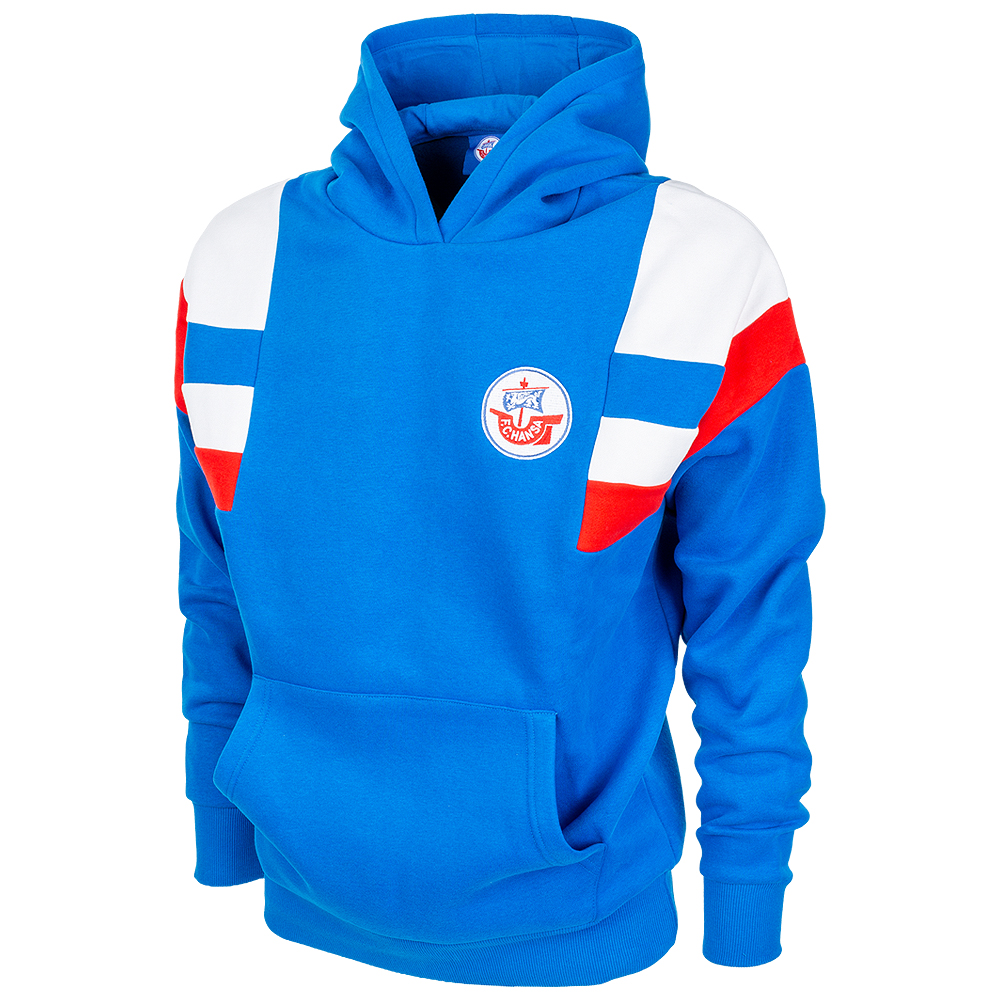 Retro-Hoodie blau-weiß-rot