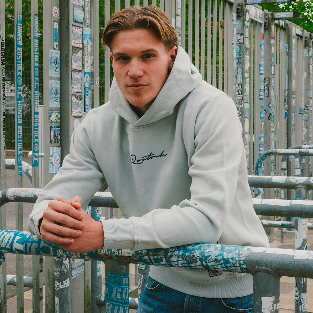Premium-Hoodie Anker Greif hellgrau