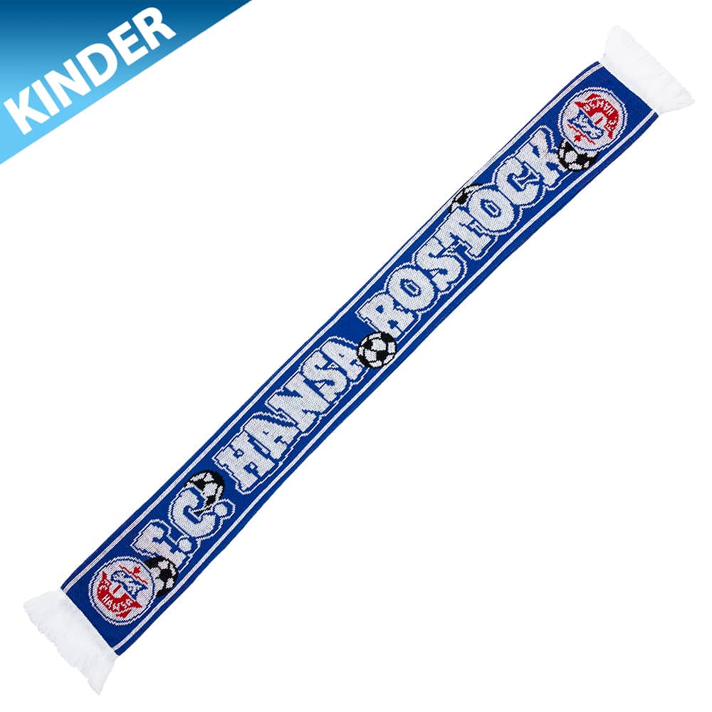 Kinder-Strickschal blau-weiß