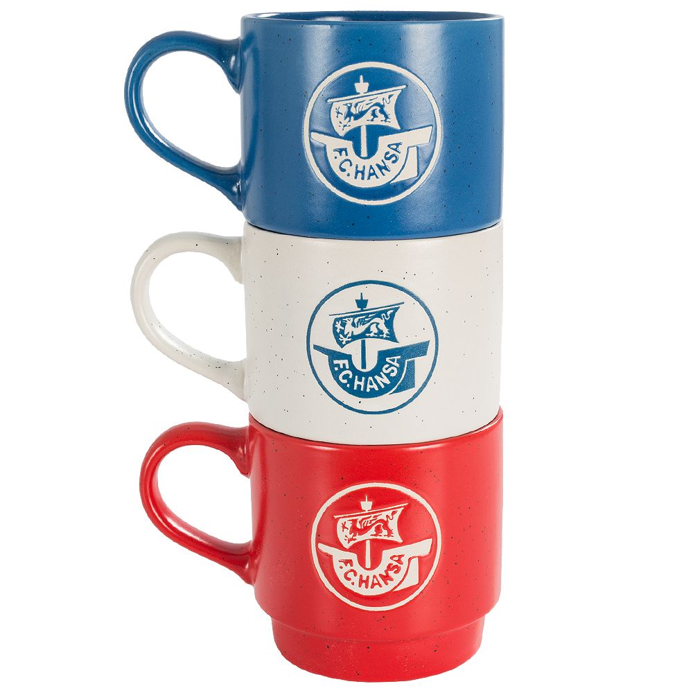 Hansa Rostock Kugelschreiber 3er-Set – Blau, Weiß, Schwarz | Mit Hansa Logo | Nachfüllbar & Dokumentenecht